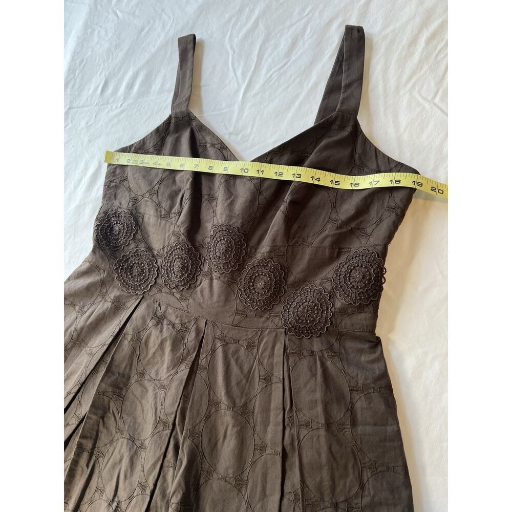 VTG Talbots Dress Embroidered Brown SZ 14 Classic Beach Cruise Summer - Picture 6 of 10